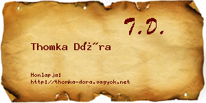 Thomka Dóra névjegykártya